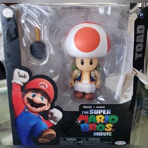 Nintendo Toad Figure (White & Red) - The Super Mario Bros. Movie Damaged Box